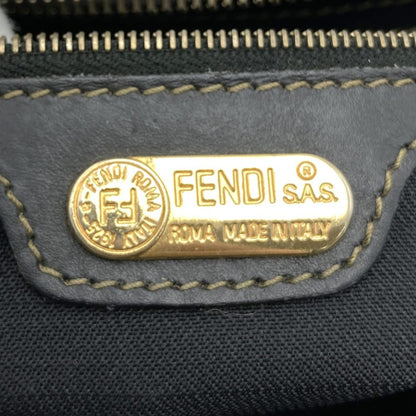 Fendi 259022 Boston Bag Handbag Black Brown Leather