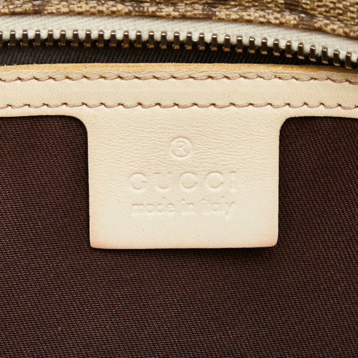 Gucci Gg Supreme Handbag Tote Bag 211138 Beige Ivory Leather