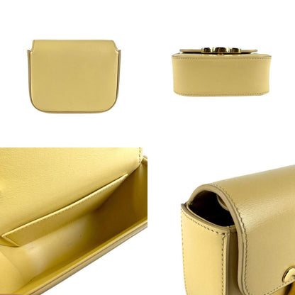 Celine Triomphe Mini Claude Leather Cream Shoulder Bag