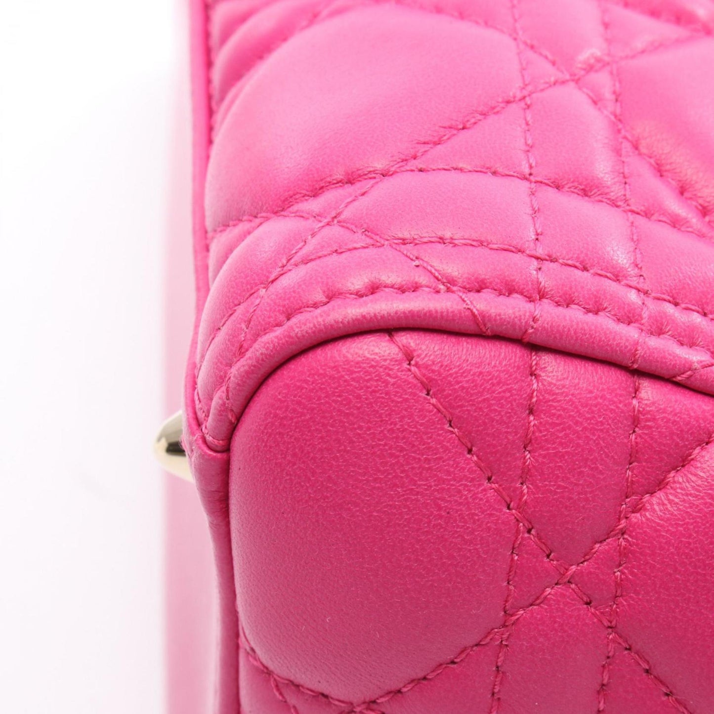 Christian Dior Dior Lady Cannage Handbag In Lambskin Leather