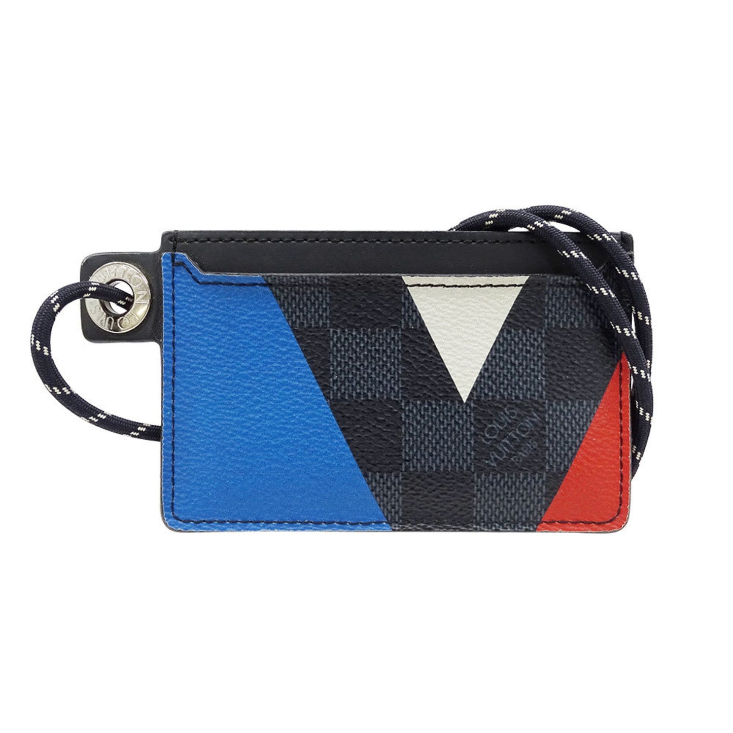 Louis Vuitton Men'S Damier Cobalt Canvas Business Card Case With America'S Cup Porte Carte Cord