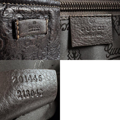 Gucci Shoulder Bag Leather Dark Brown