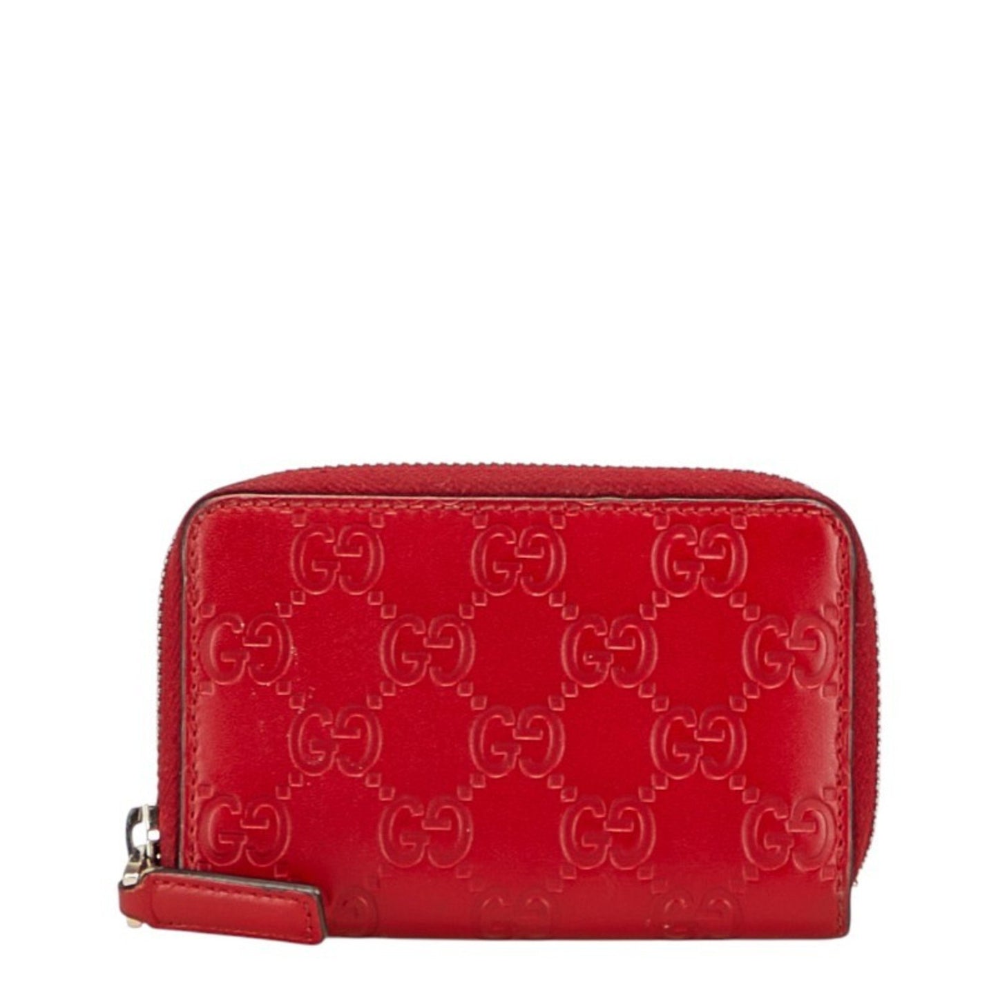 Gucci Guccissima Wallet/Coin Purse 255452 Red Leather