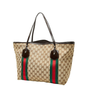Gucci Gg Canvas Sherry Line Jolie Tote Bag Shoulder 211970 Beige Brown Enamel