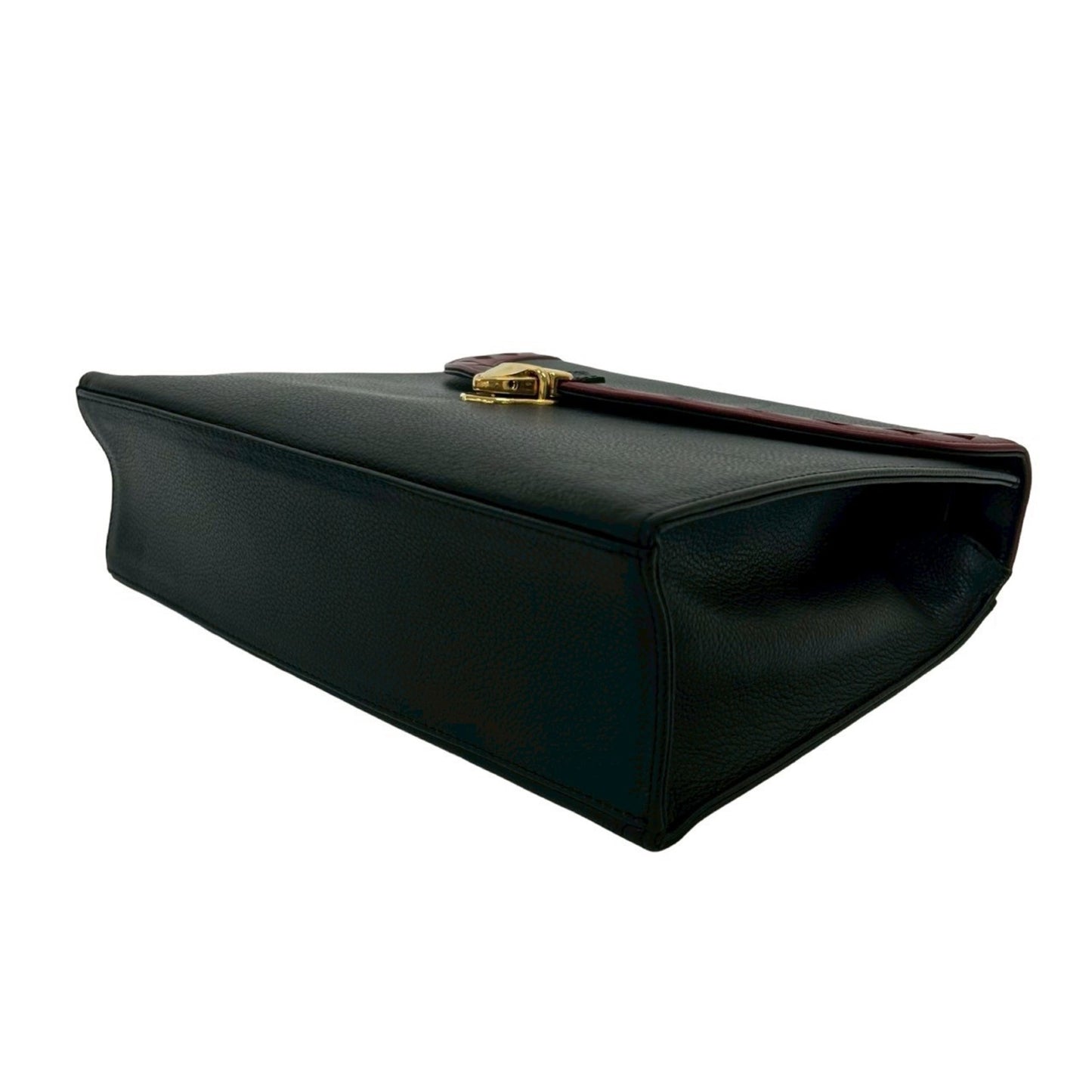 Yves Saint Laurent Ysl Logo Cutout Perforated Leather Handbag In Black