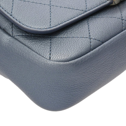 Chanel Affinity Metallic Blue Women'S Calfskin Waist Bag