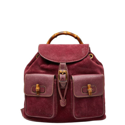Gucci Bamboo Backpack 003 2058 0016 Purple Suede