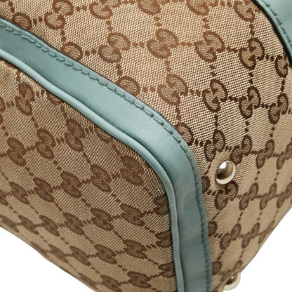 Gucci Gg Canvas Handbag/Shoulder Bag 2Way 247205 Beige Blue Leather
