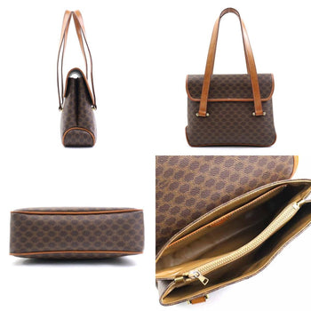 Celine Handbag Macadam Leather Brown Gold