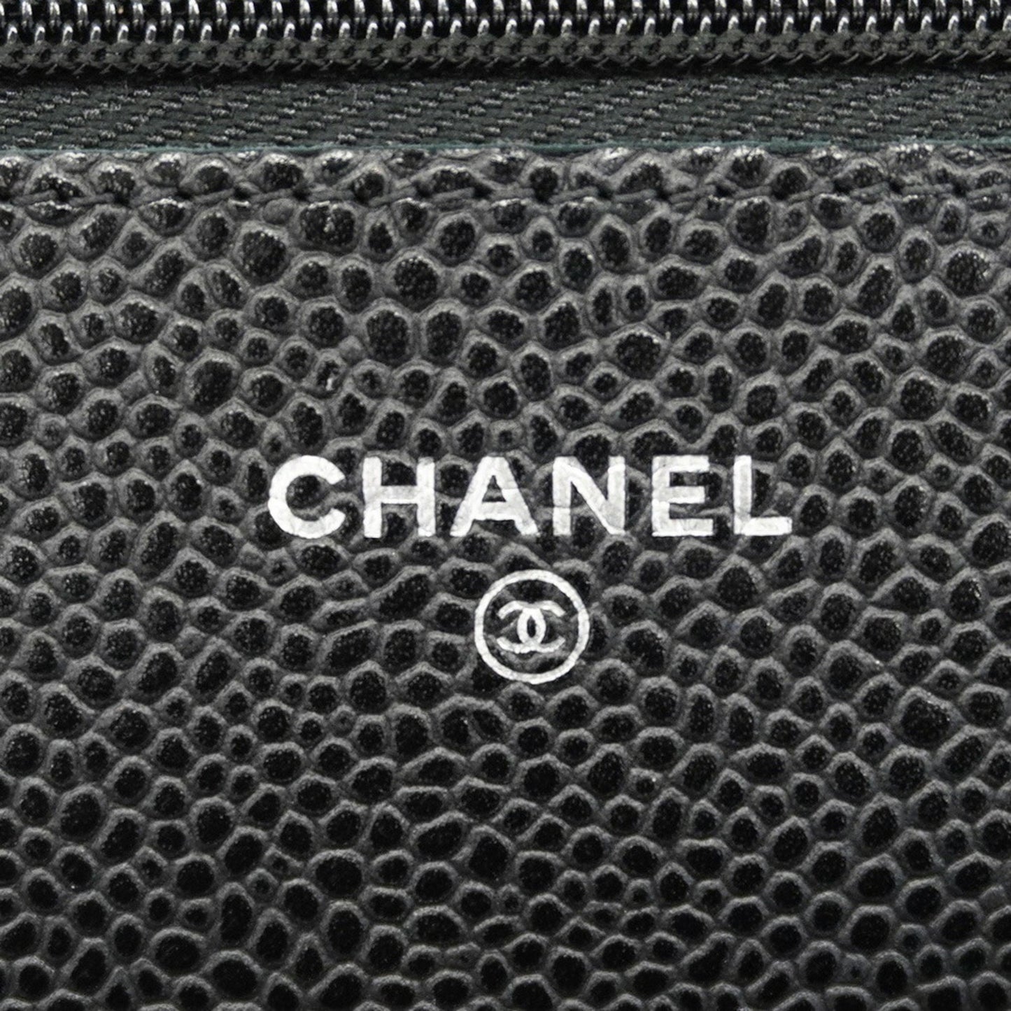 Chanel Matelasse Shoulder Wallet With Chain Bag In Caviar Skin