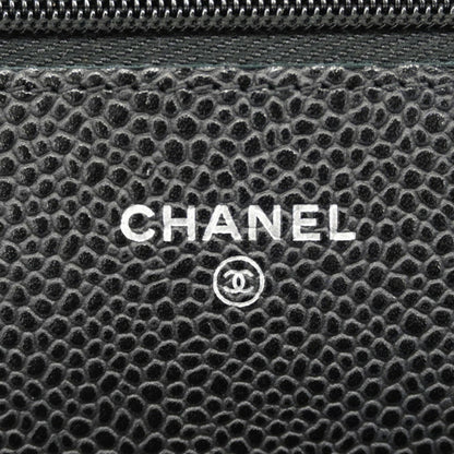 Chanel Matelasse Shoulder Wallet With Chain Bag In Caviar Skin