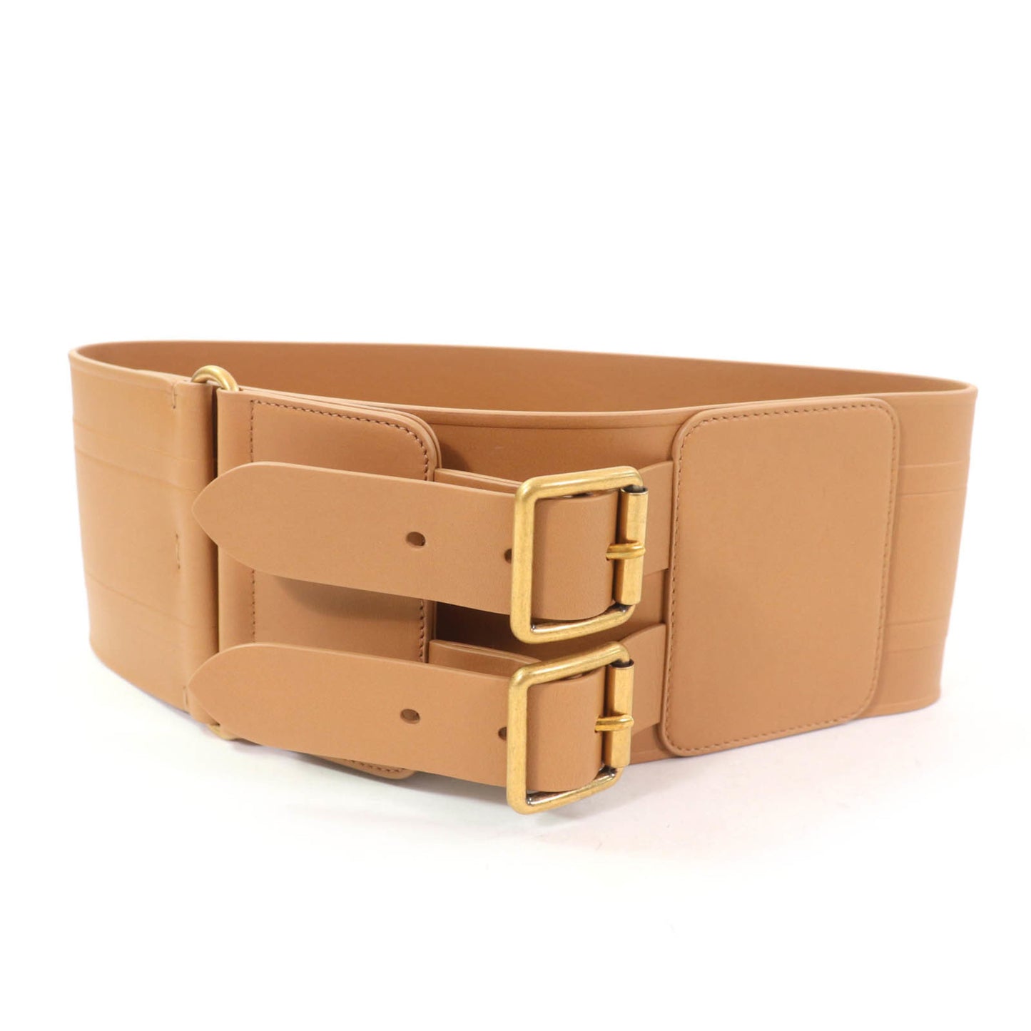 Christian Dior B0098Cmiv D-Waist Maxi Leather Belt With Double Gold Buckle