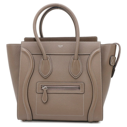 Celine Handbag Luggage Micro Shopper Leather 189793 Celine Bag Greige