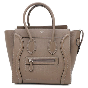 Celine Handbag Luggage Micro Shopper Leather 189793 Celine Bag Greige