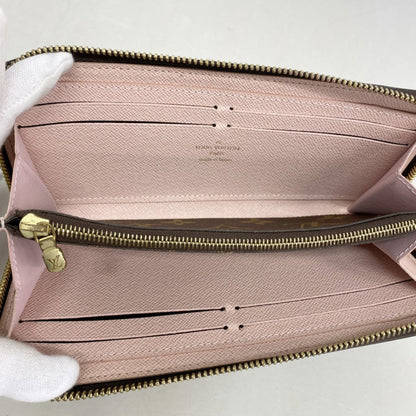 Louis Vuitton Monogram Portefeuille Clemence Long Wallet M61298 Brown Rose Ballerine
