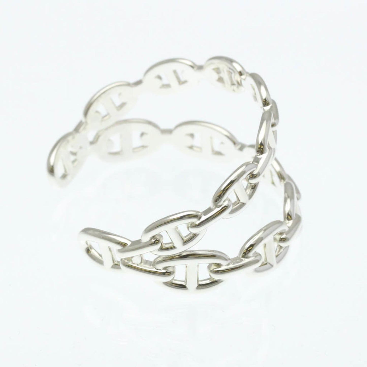Hermes Chaine D'Ancre Silver 925 No Stone Bangle Silver