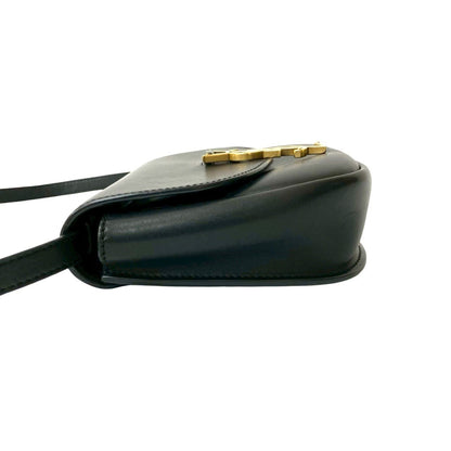 Yves Saint Laurent Saint Laurent Paris Kaia Small Ysl Logo Leather Shoulder Bag/Pochette In Black
