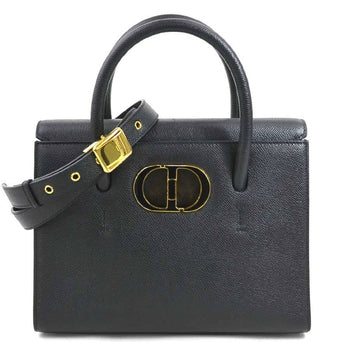 Christian Dior Handbag Shoulder Bag 30 Montaigne Saint Honore Small Leather Black