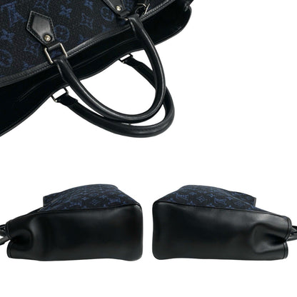 Louis Vuitton Grand Sac Tote Monogram Jacquard Leather Bag Handbag Black 38793