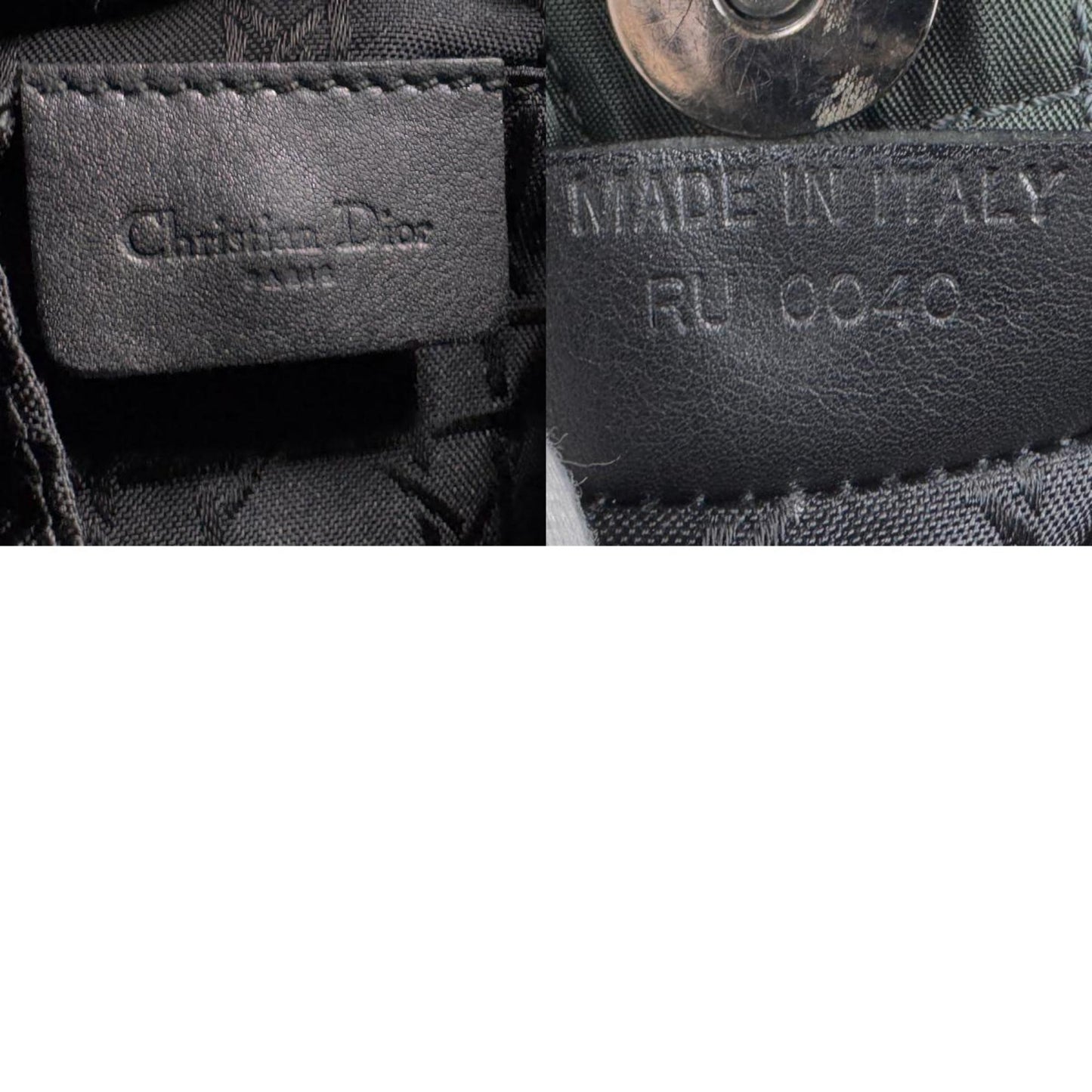 Christian Dior Maris Pearl Nylon Handbag In Dark Green