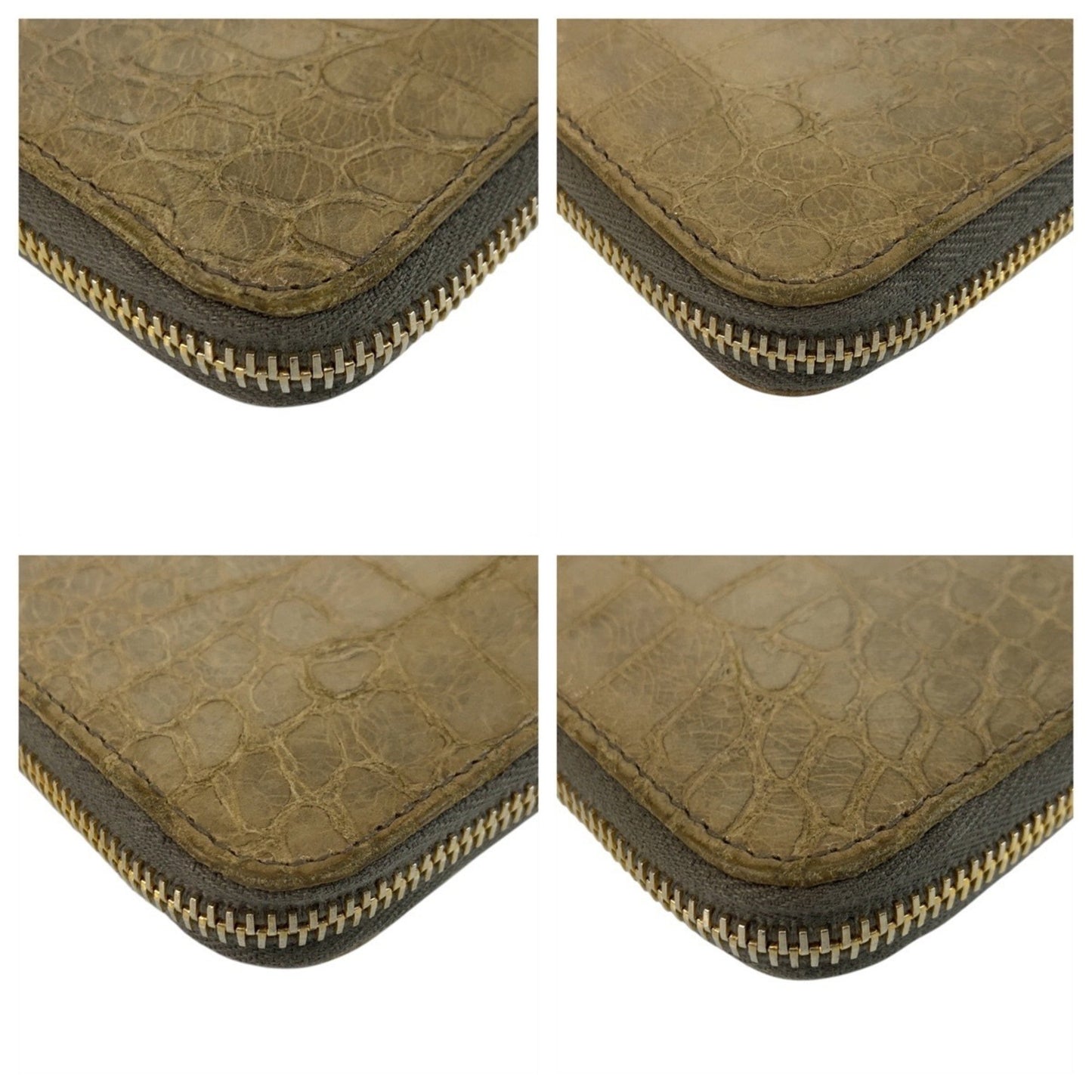 Miumiu Miu Embossed Gray Leather Long Wallet