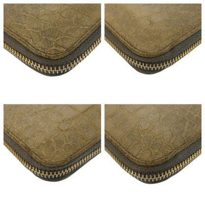 Miumiu Miu Embossed Gray Leather Long Wallet