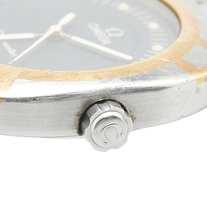 Omega Seamaster Polaris Watch 2510.40 Quartz Gray Dial Stainless Steel Yellow Gold