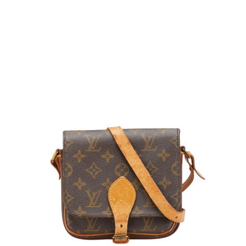 Louis Vuitton Monogram Mini Cartouchiere Crossbody Shoulder Bag M51254 Brown Leather
