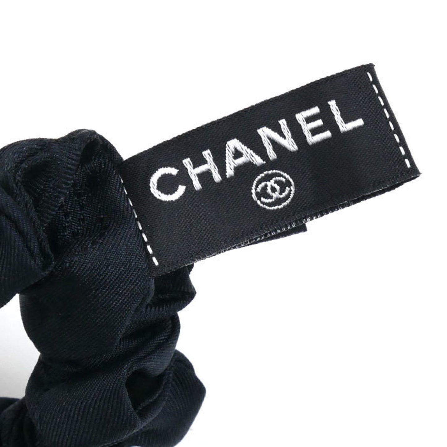 Chanel Silk Ribbon Scrunchie Hair Aa7530