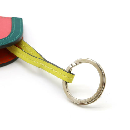 Hermes Camayle Bag Charm Keychain Horse Motif Epsom Leather Rose Azalee Malachite Lime A Stamp