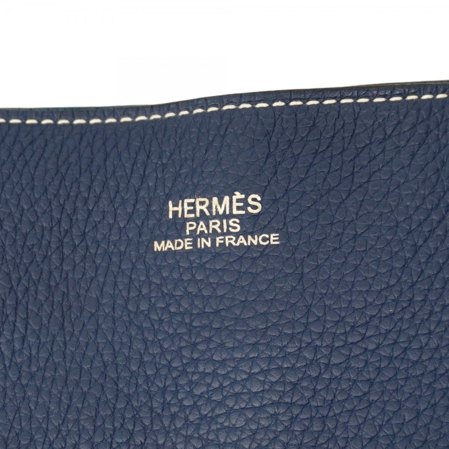 Hermes Herms Double Sens 36 Tote Bag In Taurillon Clemence Blue Izmir Leather With Ankle Strap