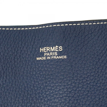 Hermes Herms Double Sens 36 Tote Bag In Taurillon Clemence Blue Izmir Leather With Ankle Strap