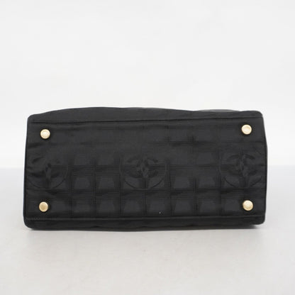 Chanel New Travel Nylon Handbag In Black Champagne