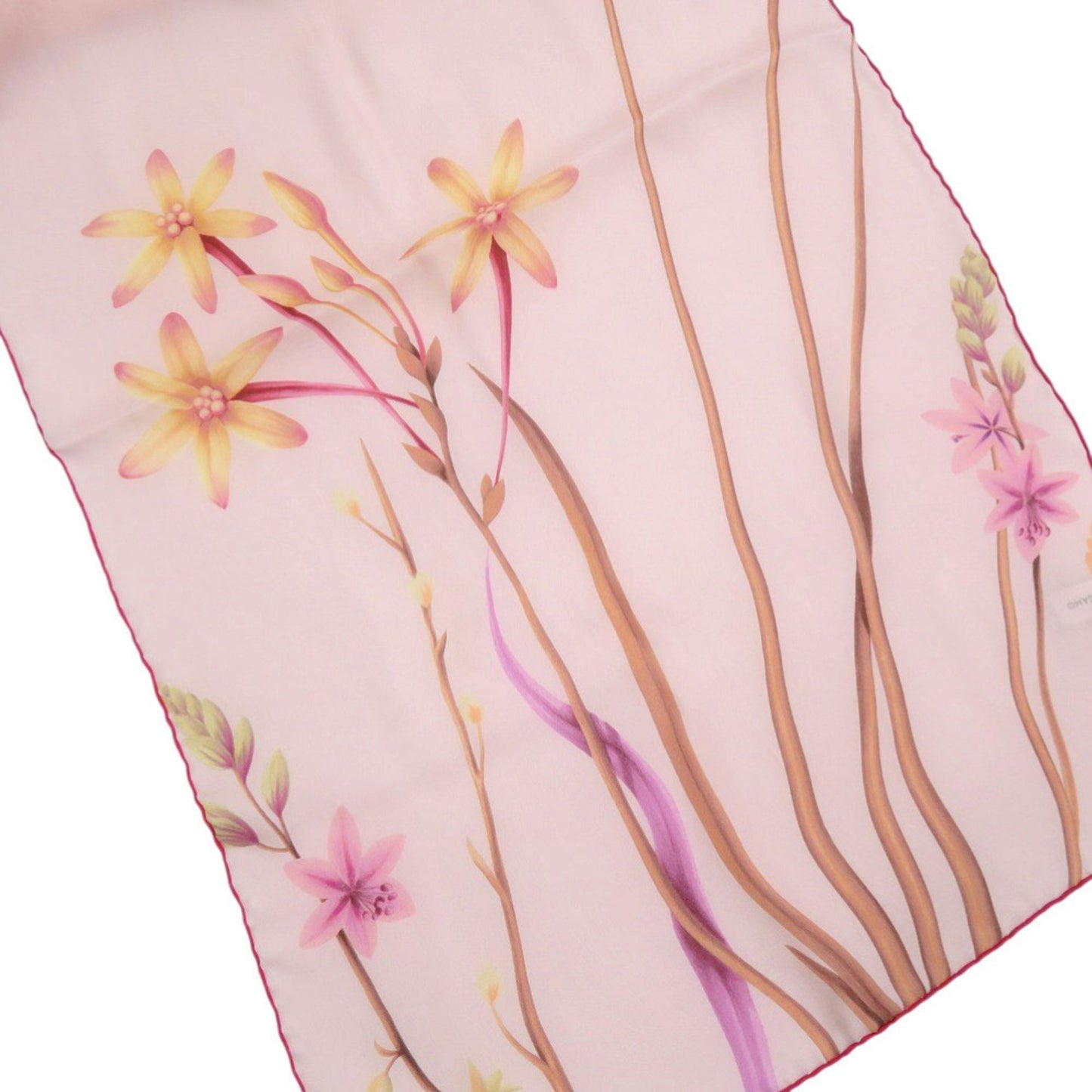 Salvatore Ferragamo Floral Print Silk Pink Scarf/Muffler 0941
