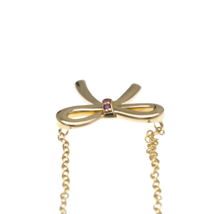 Tiffany Bow Pink Sapphire Necklace Pink Gold (18K) Sapphire Men
