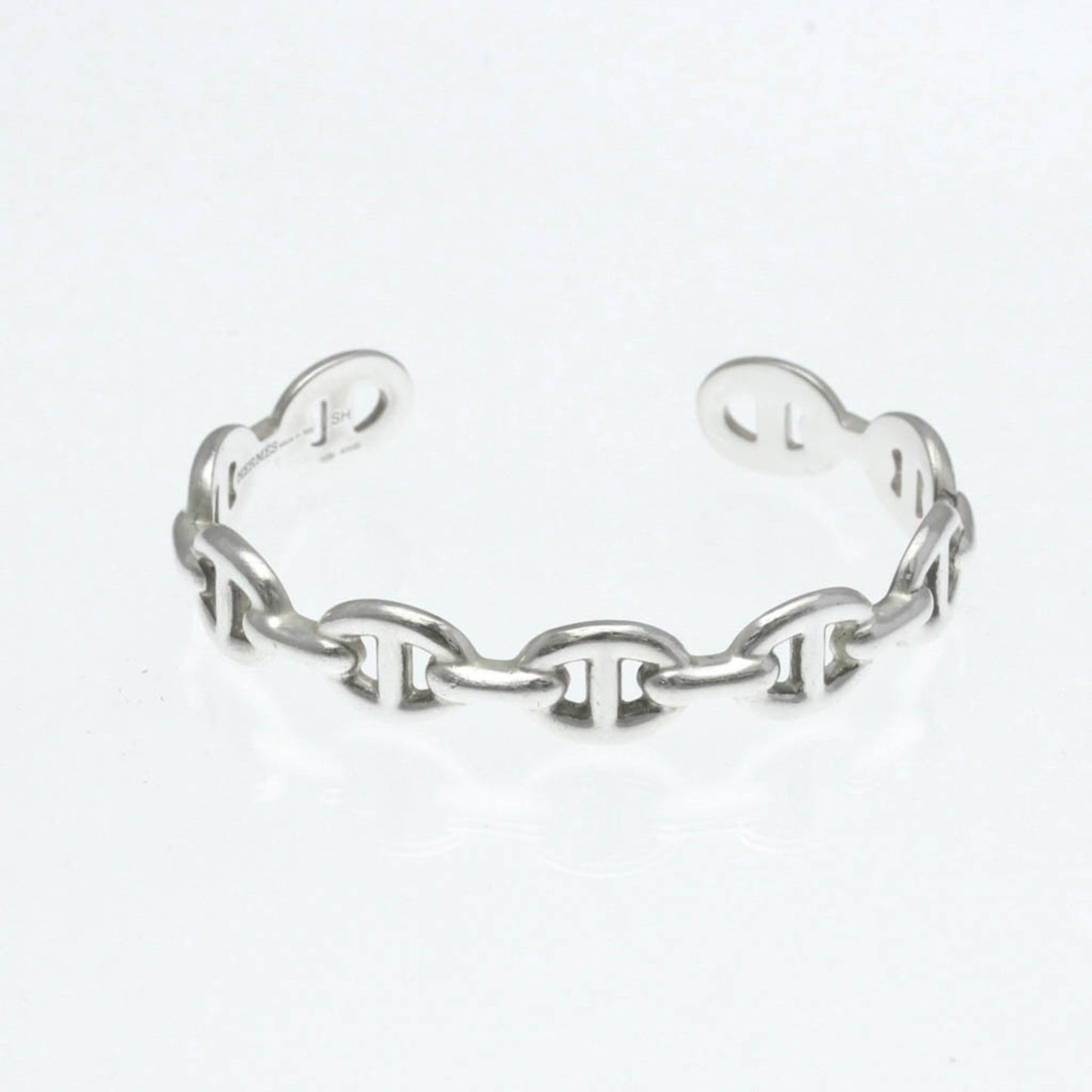 Hermes Chaine D'Ancre Silver 925 No Stone Bangle Silver