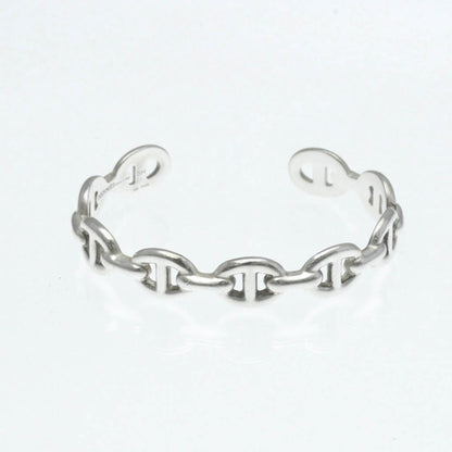 Hermes Chaine D'Ancre Silver 925 No Stone Bangle Silver