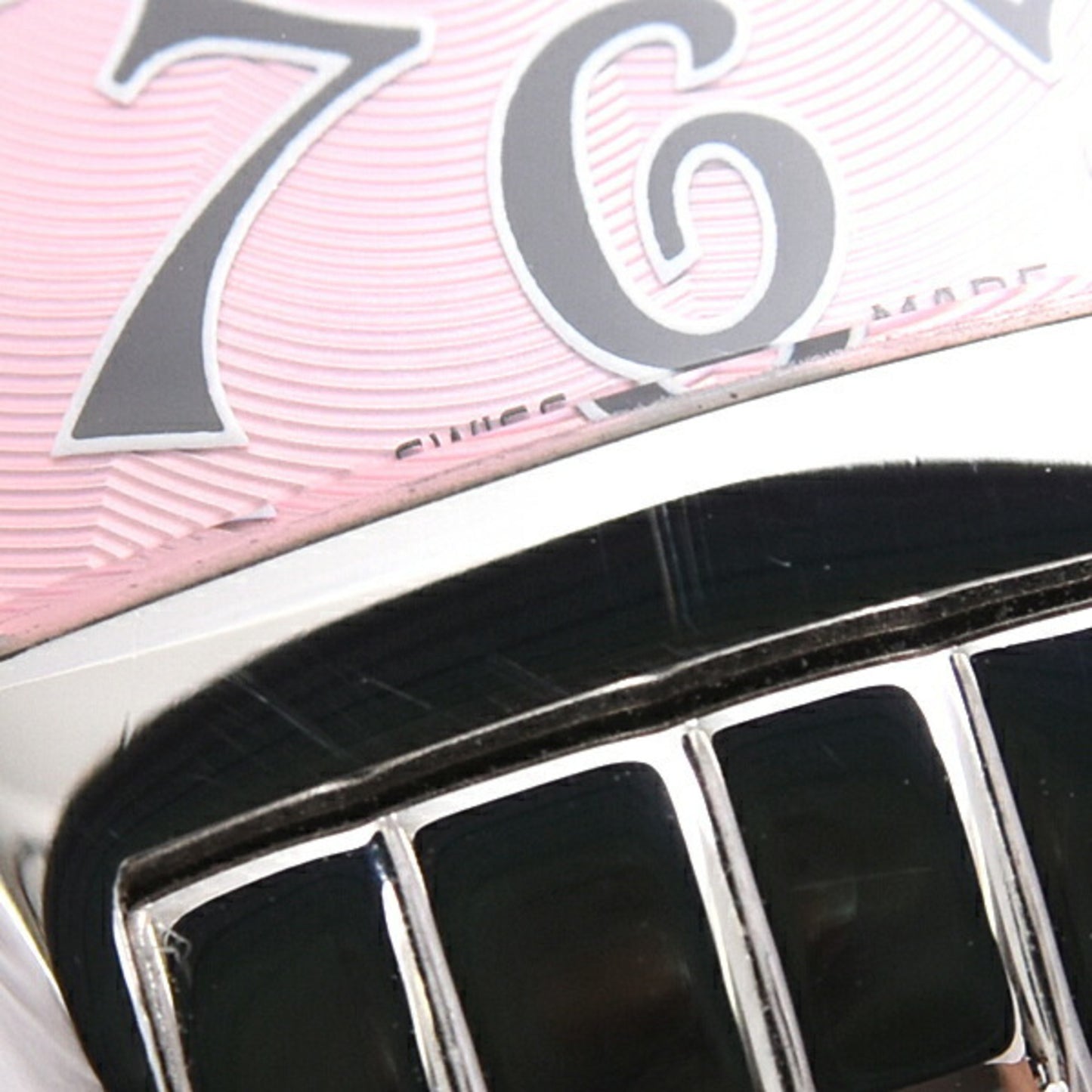 Franck Muller Women'S Tonneau Curvex Battery-Operated Watch With Pink Guilloche Design