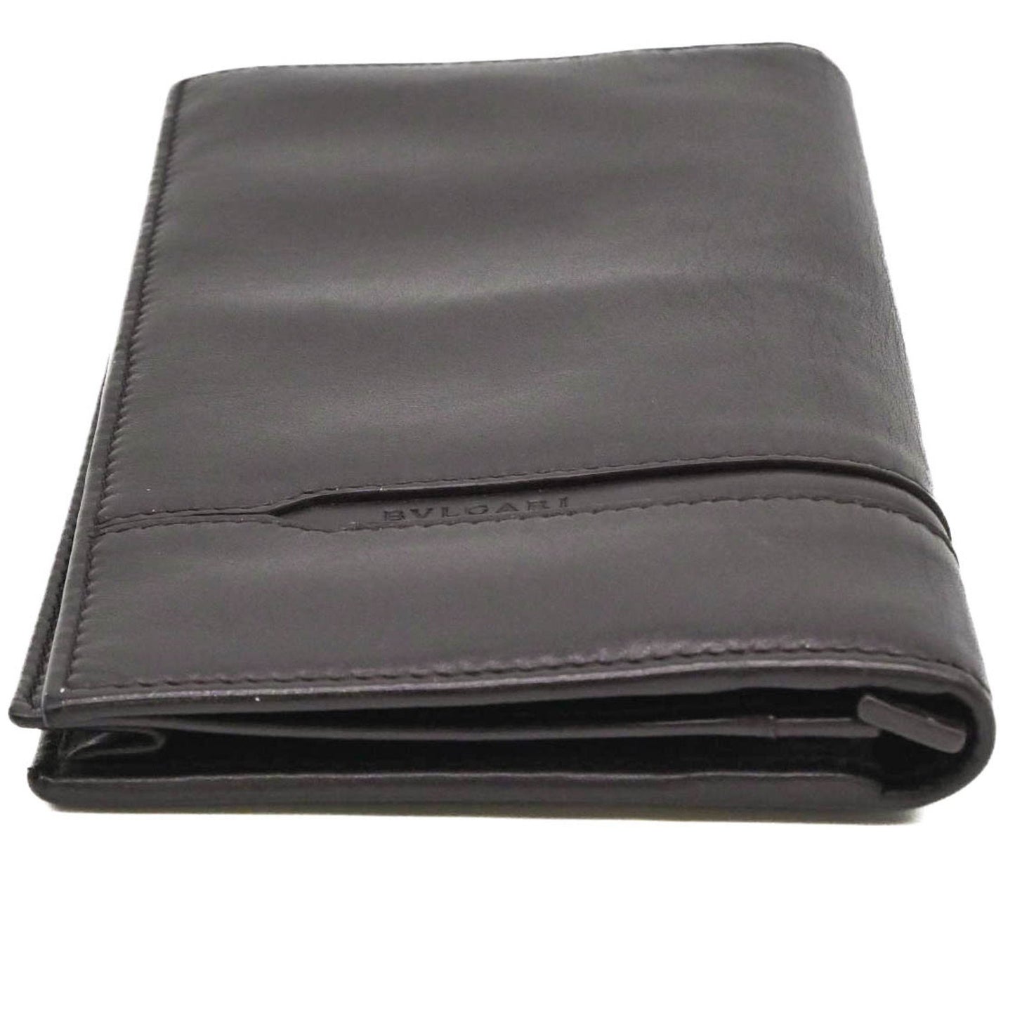 Bvlgari Bulgari Octo Bi-Fold Long Wallet Leather Brown Coin Purse 36966