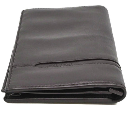 Bvlgari Bulgari Octo Bi-Fold Long Wallet Leather Brown Coin Purse 36966