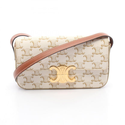 Celine Claude Triomphe Shoulder Bag Coated Canvas Leather