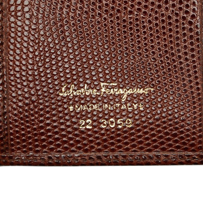 Salvatore Ferragamo Vara Long Wallet In Brown Leather
