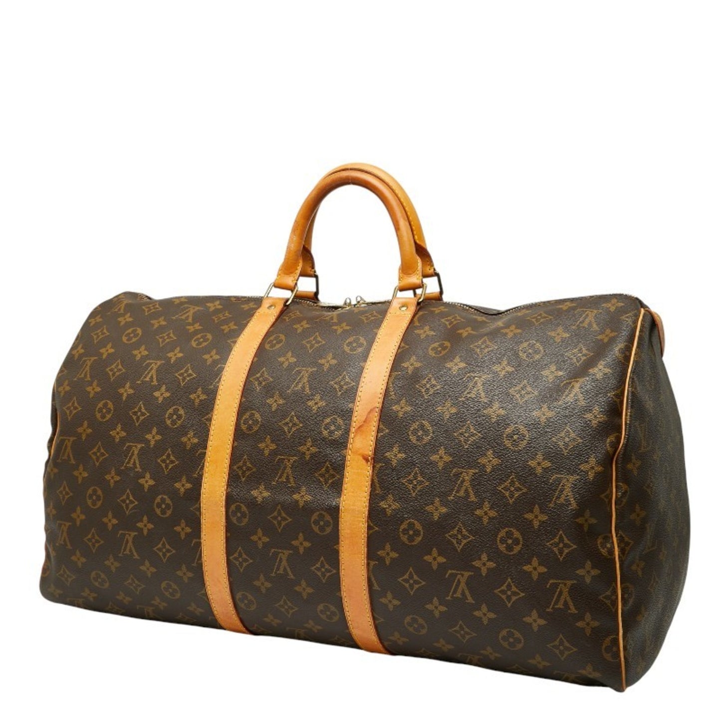 Louis Vuitton Monogram Keepall 55 Boston Bag/Travel Bag M41424 Brown Leather