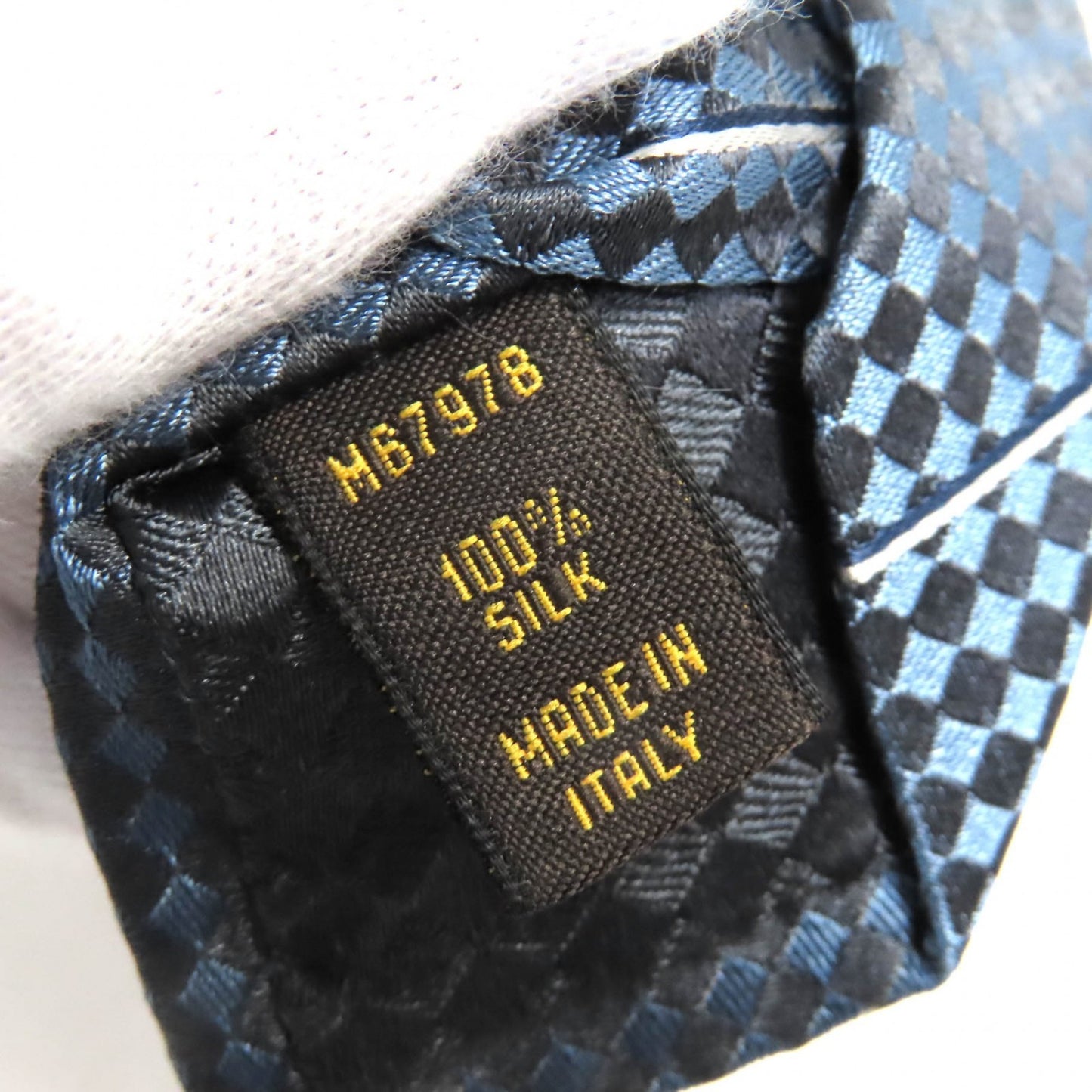 Louis Vuitton Cravate Ex M67978 100% Silk Checkered Tie