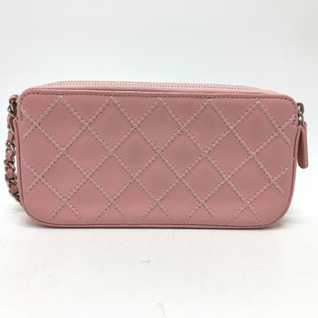 Chanel A82527 Cc Mark Chain Wallet Long Wallet Shoulder Bag Pink Lining Multicolore/Silverhardware
