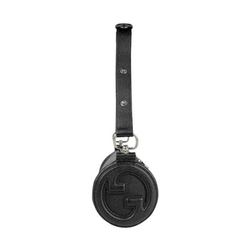 Gucci Shoulder Bag Leather Black Silver