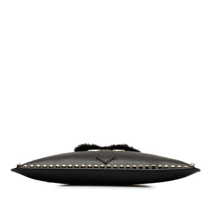 Fendi Karl Lagerfeld Clutch Bag 7N0078 52P Black Leather