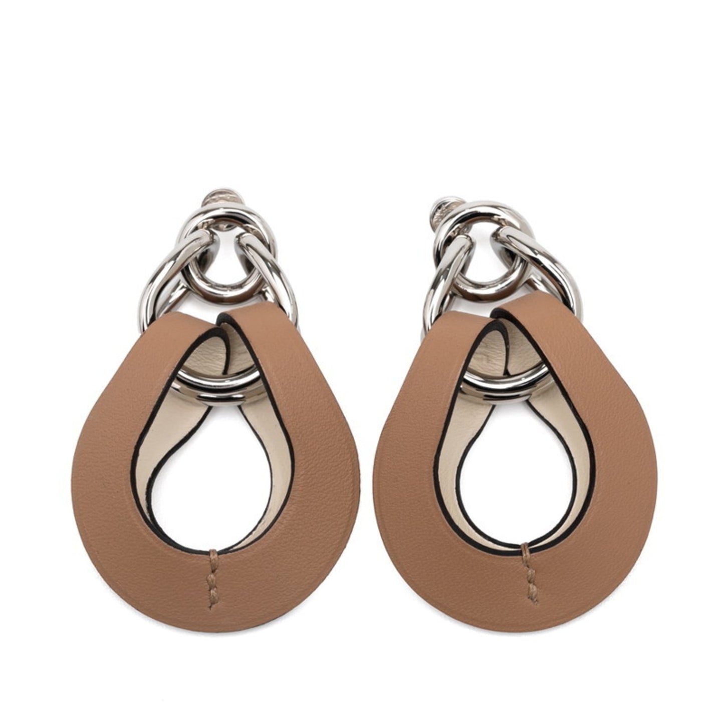 Hermes Herms Villevorte Gm Earrings In Chai Beige