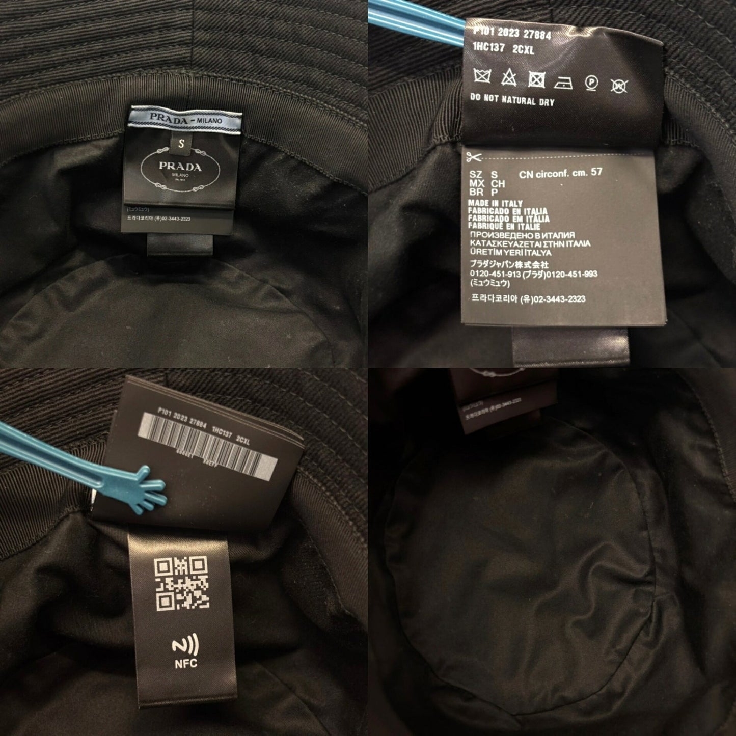 100% Prada Bucket Hat Cotton