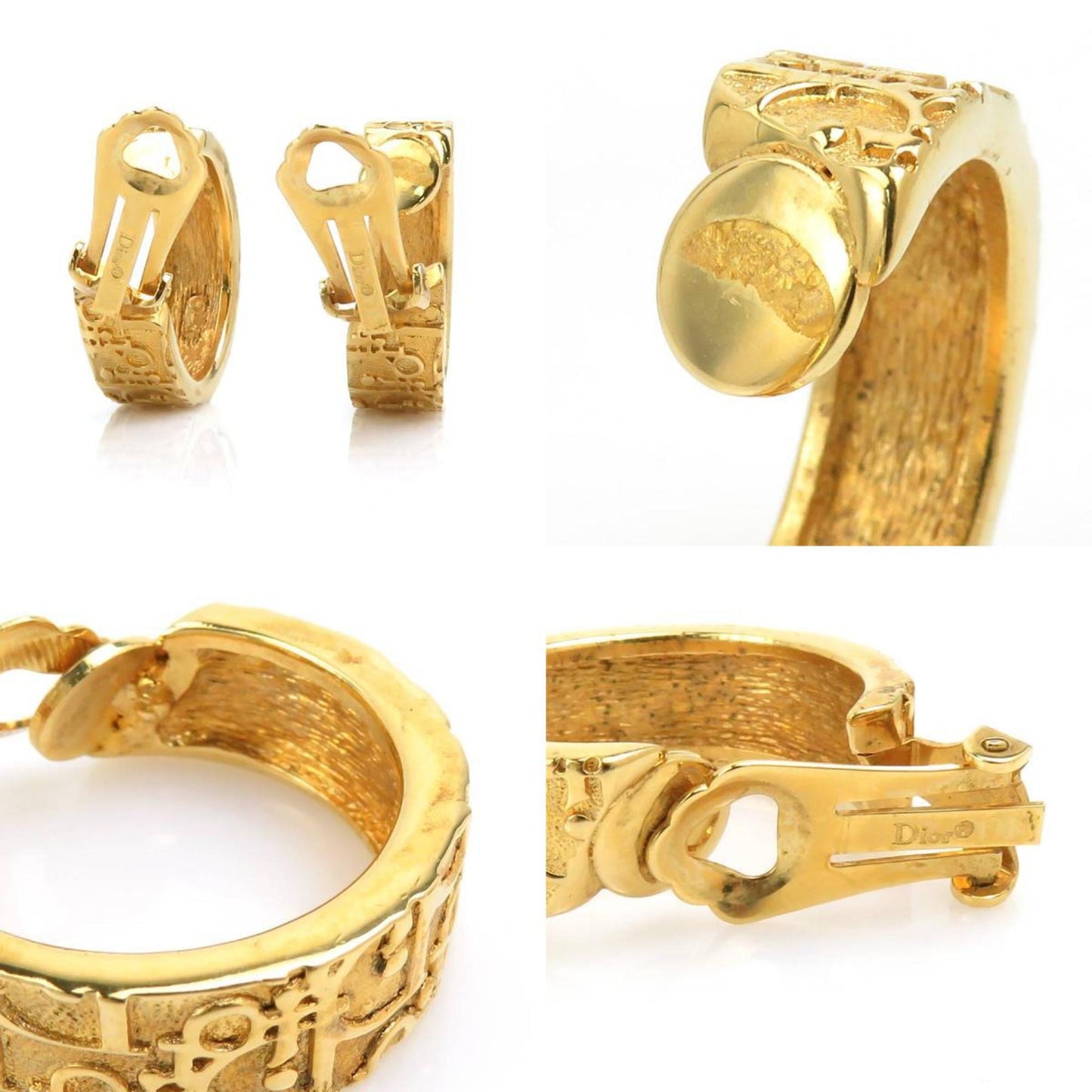 Christian Dior Earrings Metal Gold